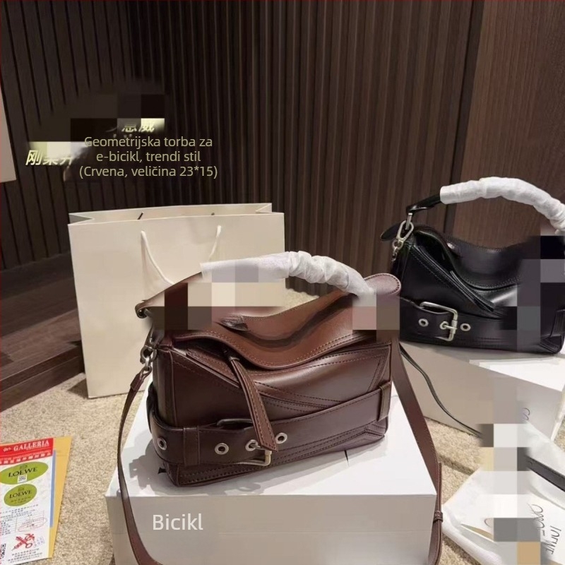 2025 Luojia nova super cool geometrijska torba za motocikl za žene — torba za ruku, preko ramena i crossbody, svakodnevna gradska torba