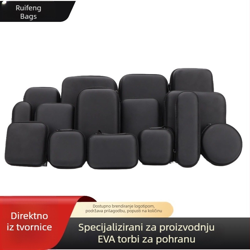 Eva torba za pohranu slušalica i 3C elektronike, okrugla vodootporna tvrda kutija, prilagodljiva EVA kutija