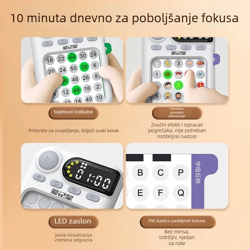 Uređaj za Schulte grid treniranje za djecu – pažnja, memorija i logičko razmišljanje, rani odgoj