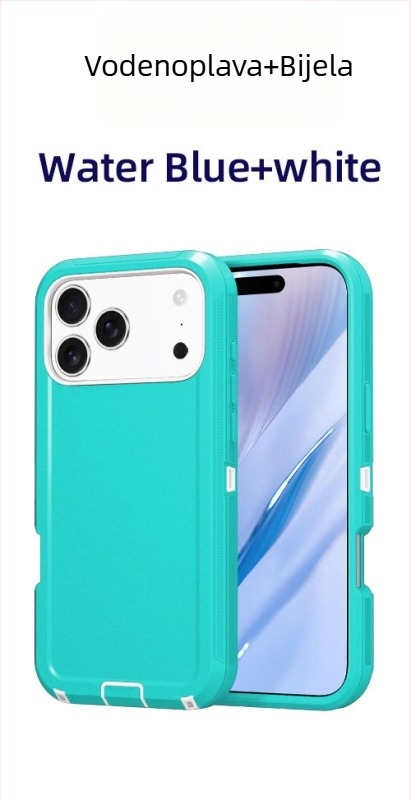 Maska za iPhone 17 Pro Max, dvostruka PC+TPU zaštita, jednofarbna, otpornost na padove