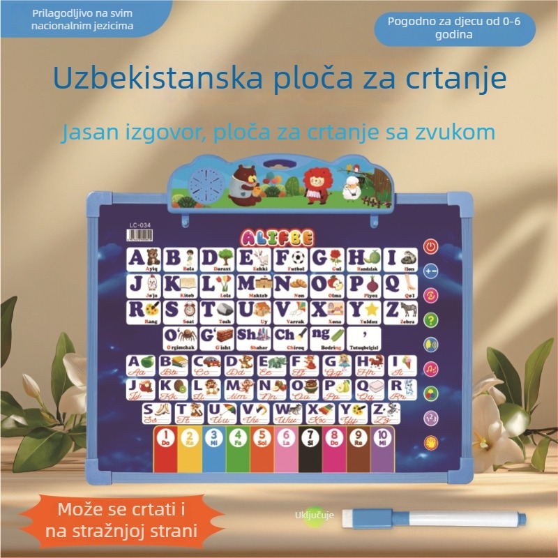 Dvostrano višenamjenska obrazovna ploča za rano obrazovanje sa crtanjem i zvučnom interakcijom