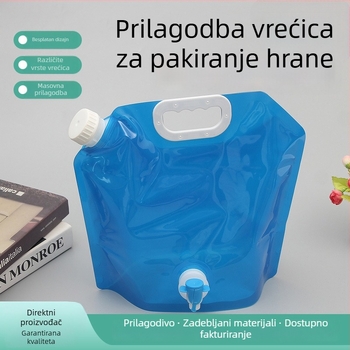 Spremnik za vodu za kampiranje s mekanom mlaznicom za piće, prehrambene kvalitete, prenosni sklopivi spremnik velike kapacitete, izrada po narudžbi