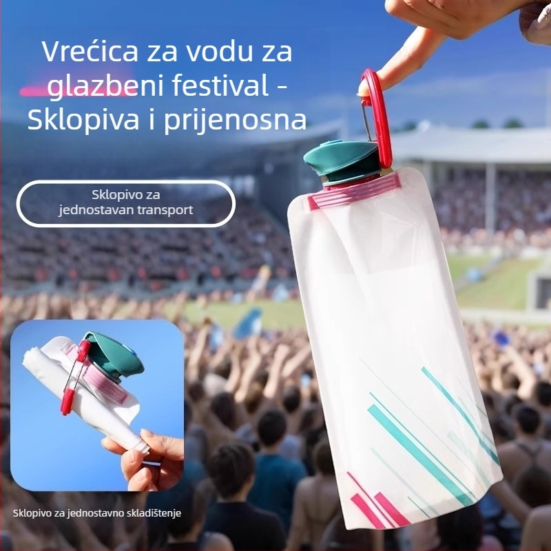 Sklopiva torba za hidrataciju za glazbene festivale, prijenosna vodena torba velike kapacitete, kvaliteta hrane