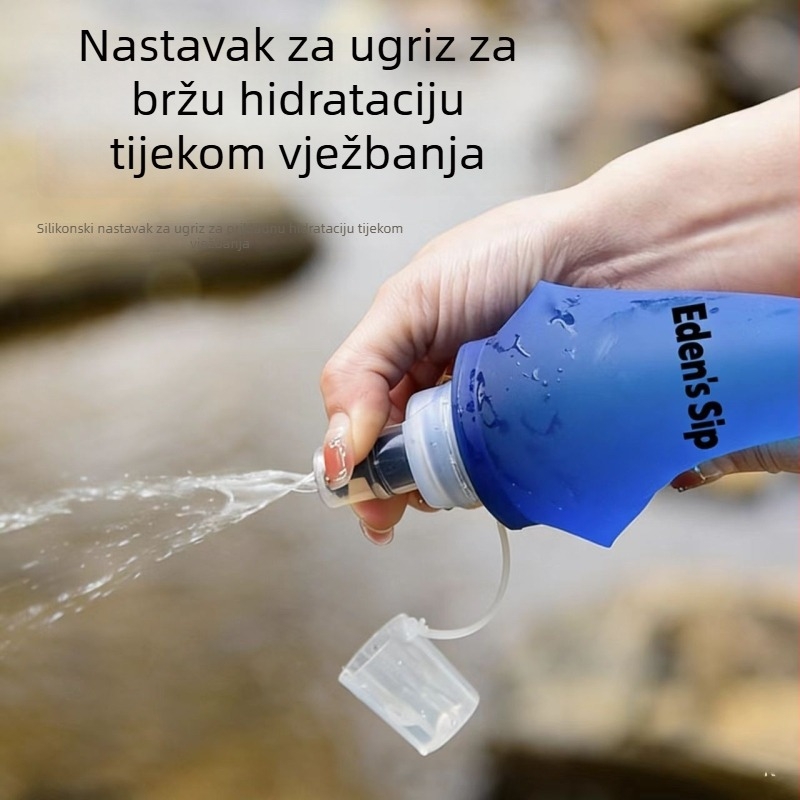 Sklopiva vanjska sportska mekana boca za vodu i sklopiva vrećica za piće, prilagođeni TPU ekološki korpus boce