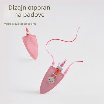 Slatka prenosna 250 ml sklopiva silikonska boca za vodu za učenike, otporna na padanje i propuštanje, crtani dizajn