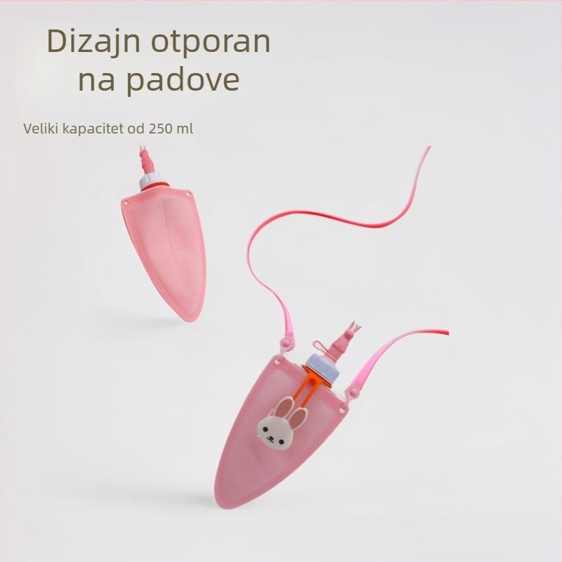 Slatka prenosna 250 ml sklopiva silikonska boca za vodu za učenike, otporna na padanje i propuštanje, crtani dizajn