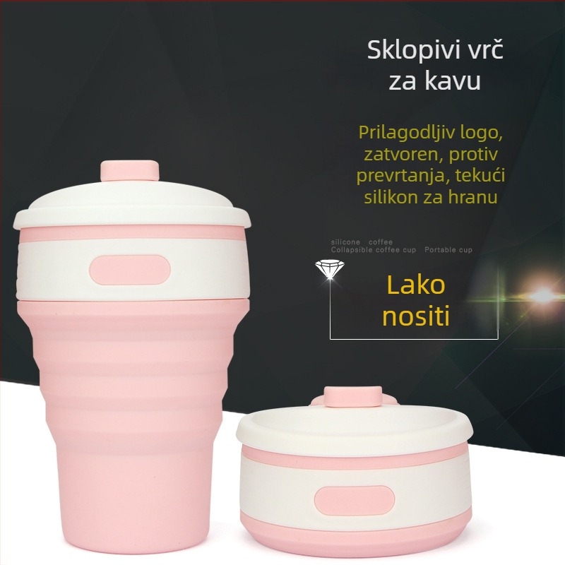 Ronya silikonska sklopiva šalica za kavu, 350 ml, minimalistički dizajn, prijenosna i sklopiva