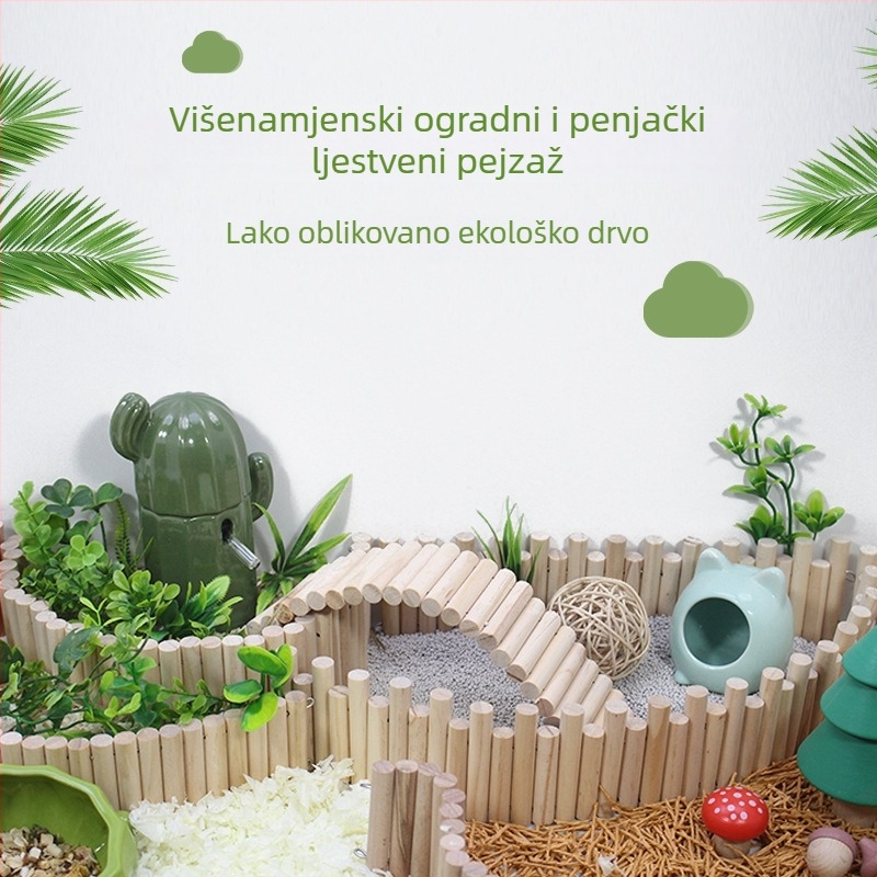 Set dodataka za hrčka: dvostruka platforma, staze za penjanje i ogradne pregrade