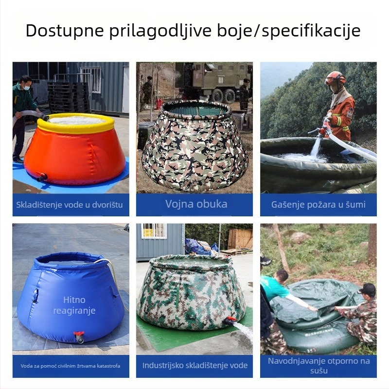 2-tona zgušnjena vodena vreća, mobilni spremnik za gašenje požara i spremnik za pitku vodu