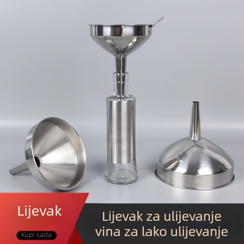Nehrđajući čelični lijevak s mrežicom za filtriranje, veliki promjer – kuhinjski dodatak