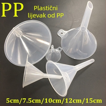 Plastični lijevak s velikim promjerom i dugim vratom, trokutast konusni oblik, PP materijal, za prijenos ulja i precizno izlijevanje