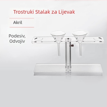Akrilni trokutasti nosač lijevova, s 2/4/5/6 rupa, podesiva visina, odvojiva, do 90 mm
