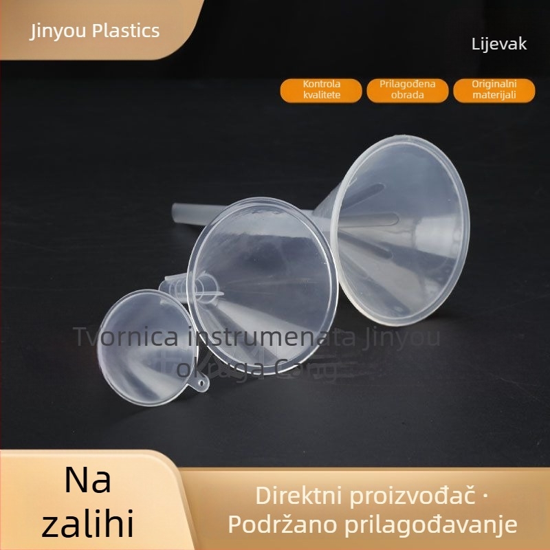 Prilagođeni plastični laboratorijski mini lijevak, prozirni lijevak za ulje i vino, kuhinjski s debelim tijelom i dugim vratom, 30 mm