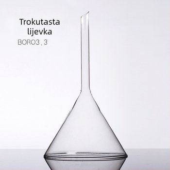 Stakleni konusni lijevak trokutastog oblika sa kratkim vratom, 40 mm, otporan na toplinu