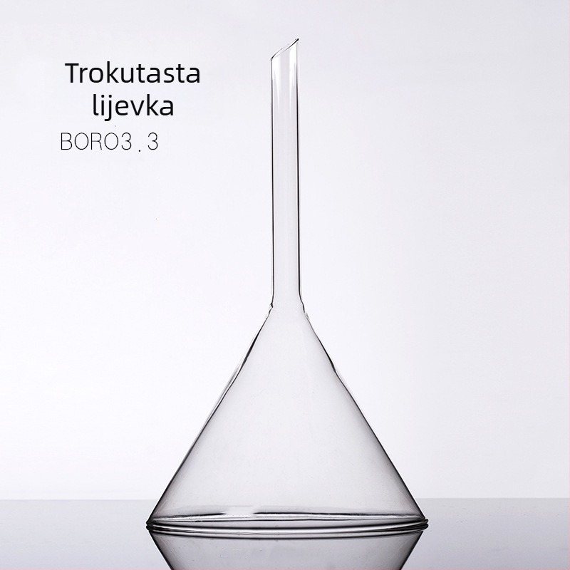 Stakleni konusni lijevak trokutastog oblika sa kratkim vratom, 40 mm, otporan na toplinu