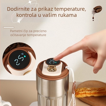 Termos čaša od 316 nehrđajućeg čelika s inteligentnim prikazom temperature, izolirana šalica za kavu za poslovne darove