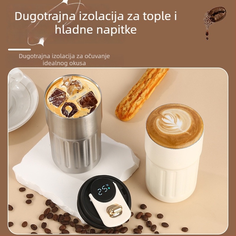 Termos čaša od 316 nehrđajućeg čelika s inteligentnim prikazom temperature, izolirana šalica za kavu za poslovne darove