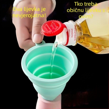 Lijevak od silikona, sklopivi za kućnu upotrebu, s malim promjerom za izlijevanje ulja.
