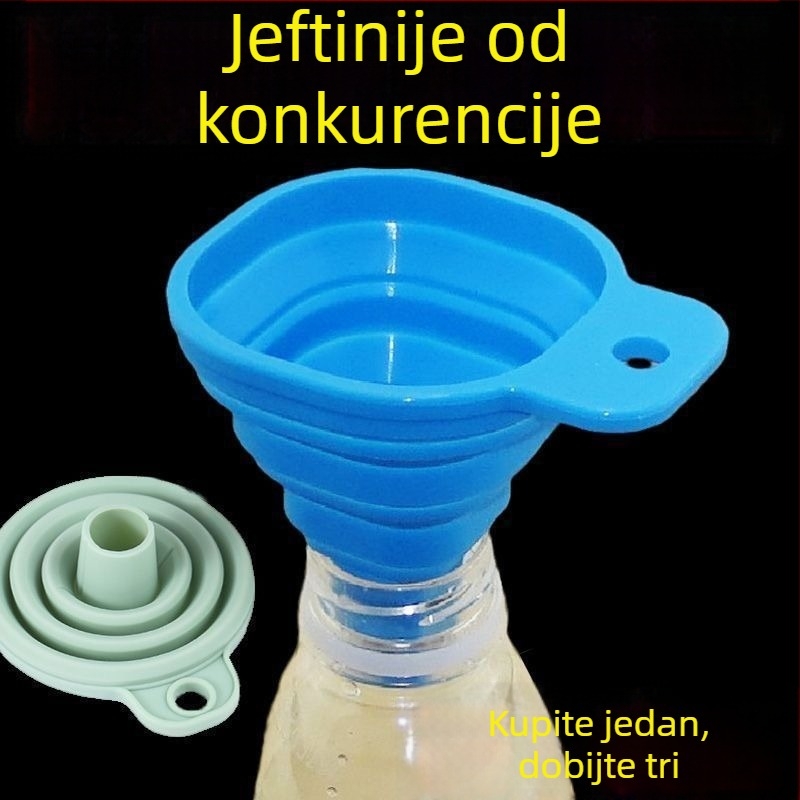 Lijevak od silikona, sklopivi za kućnu upotrebu, s malim promjerom za izlijevanje ulja.