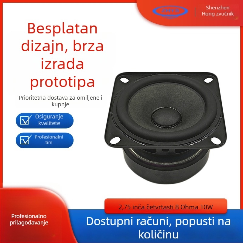 2,75-inčni zvučnik punog raspona, 4Ω/8Ω, 10W Bluetooth zvučnik za glazbene instrumente