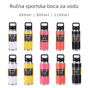 Termos od nehrđajućeg čelika 304 s vakuum izolacijom, s ručkom, velik kapacitet za outdoor aktivnosti