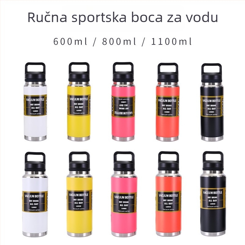 Termos od nehrđajućeg čelika 304 s vakuum izolacijom, s ručkom, velik kapacitet za outdoor aktivnosti