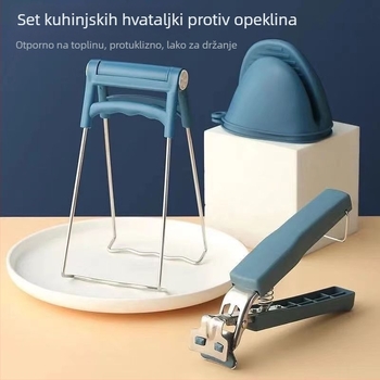 Trodijelni kuhinjski set klipsa za zdjelice i tanjure, zaštita od opeklina, protuklizni, nehrđajući čelik