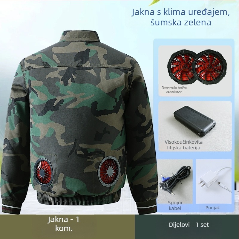 Lagana radna jakna s integriranim ventilatorom za hlađenje, otporna na prljavštinu, u boji po izboru, za građevinske radnike, otporna na vatru, mješavina pamuka i lana