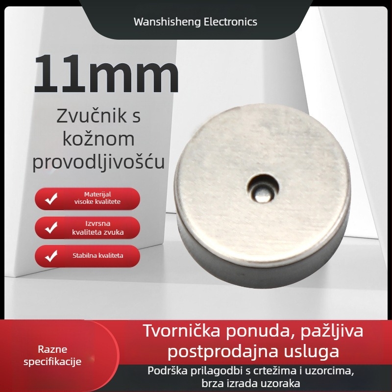 11 mm zvučnik koštane kondukcije za Bluetooth slušalice, 8 Ω, 1 W