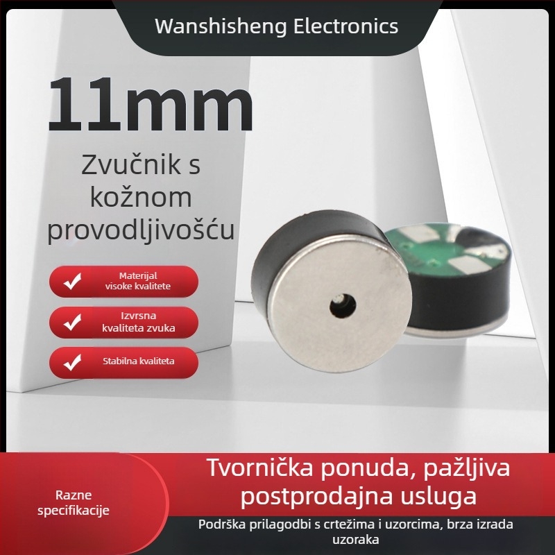 11 mm zvučnik koštane kondukcije za Bluetooth slušalice, 8 Ω, 1 W