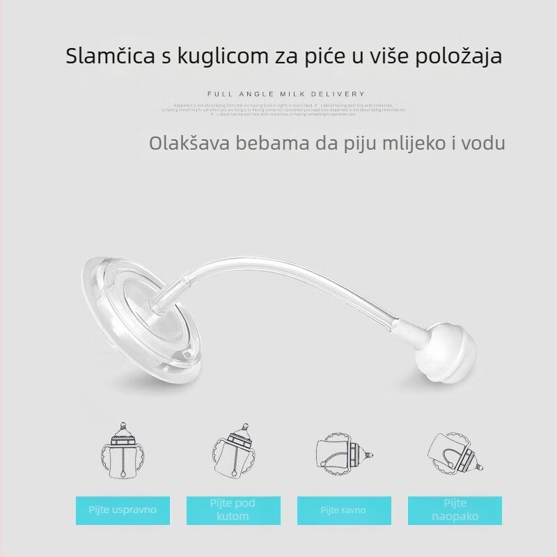 AnPi pribor za slamku za bocu s širokim otvorom, 2. i 3. generacija, staklena PPSU boca, slamka s gravitacijskom kuglom