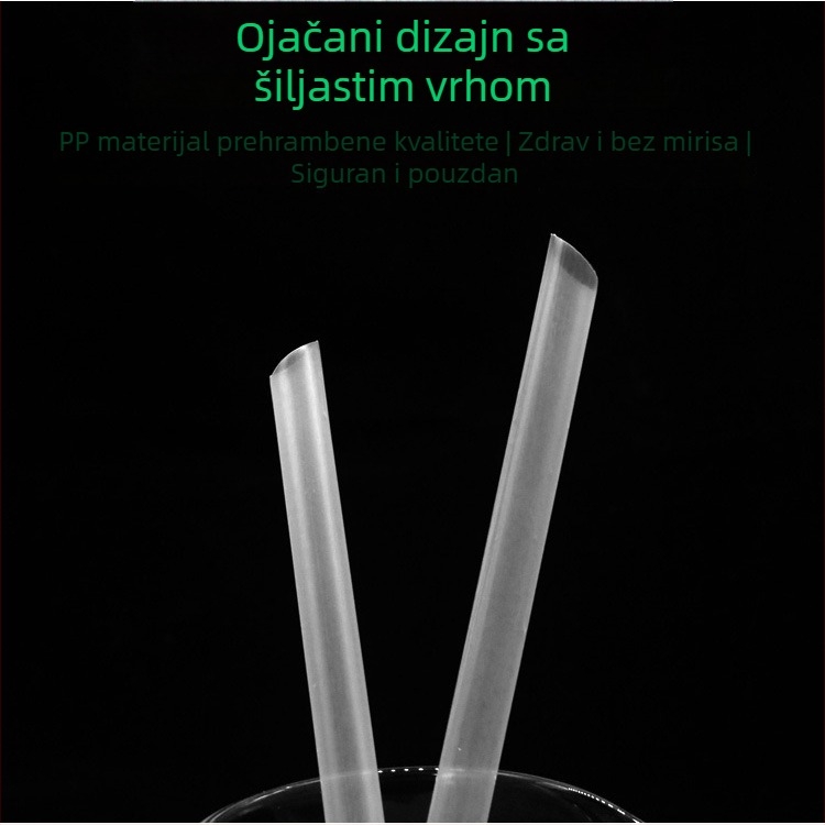 Jednokratna prozirna debela slamka, 50 kom., za čaj s perlama i kašu, plastična, pojedinačno pakirana