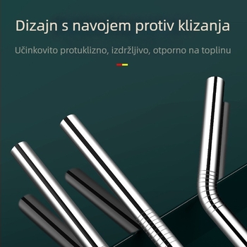 Slama-žlica od nehrđajućeg čelika 316, jedinstven komad, dvostruka upotreba za filtriranje i miješanje, metalna slamka za piće, velik promjer