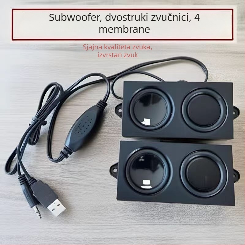 Desktop audiophile zvučnik s USB kabelskim subwooferom