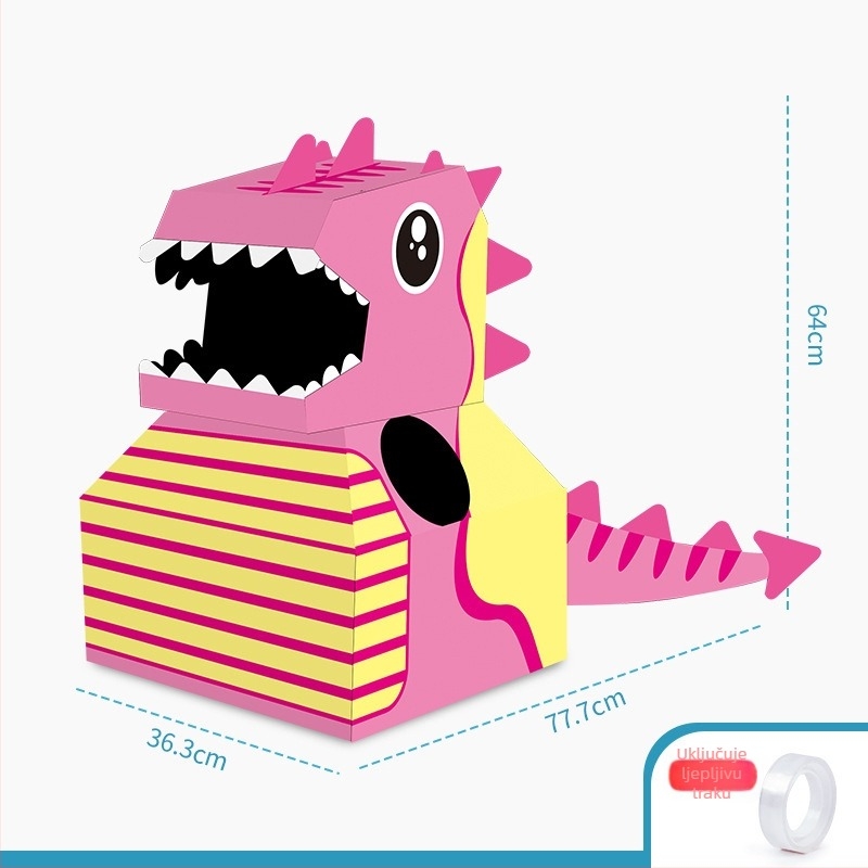Kartonski kostim dinosaura za djecu 3-6 godina, DIY sklapanje, rekvizita za vrtić