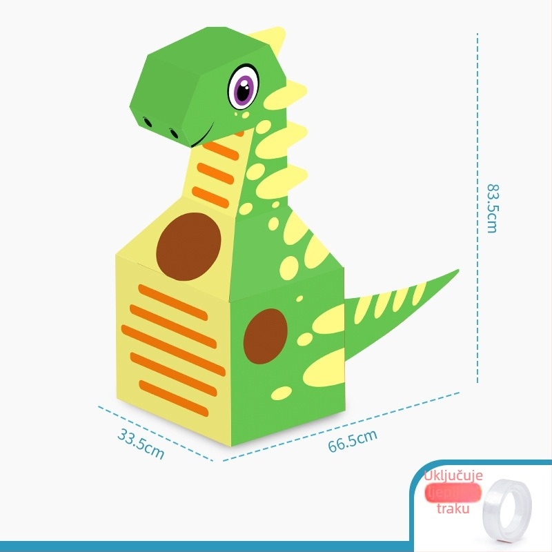Kartonski kostim dinosaura za djecu 3-6 godina, DIY sklapanje, rekvizita za vrtić