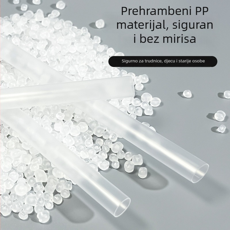 Jednokratna slamka za bubble tea, debela, velika, prozirna plastična, pojedinačno zapakirana.