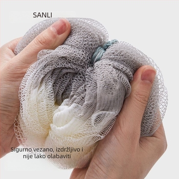 Sanli PE set za kupanje: kugla za kupanje s pjenu, ručnik za kupanje, četka za leđa i kupalni cvijet