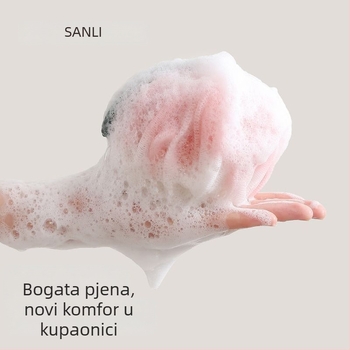 Sanli PE set za kupanje: kugla za kupanje s pjenu, ručnik za kupanje, četka za leđa i kupalni cvijet