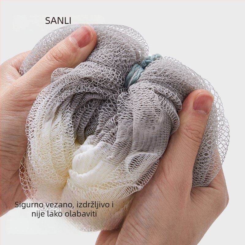 Sanli PE set za kupanje: kugla za kupanje s pjenu, ručnik za kupanje, četka za leđa i kupalni cvijet