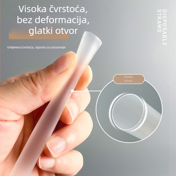 Jednokratne slamke od PP materijala, individualno pakirane, plast za hranu, ravna cijev, za kavu, hladna pića i bubble tea