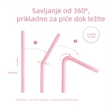 Yijie Sanrio suradnja, jednokratne slamke, 25 komada u pakiranju, crtani dizajn, savitljive, pojedinačno zapakirane