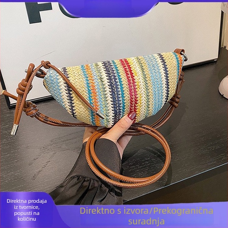 Nova dumpling torba 2026 - srednje veličine, slamnatog materijala, crossbody, gradski stil