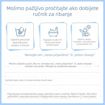 Exfolijacijski ručnik za tuširanje u obliku prsta, okrugli oblik, za muškarce i žene, bezbolan, snažno uklanja nečistoće, exfolira mrtvu kožu
