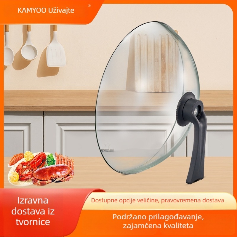 Prozirni stakleni poklopac lonca s panoramskim pogledom, kaljeno staklo, poklopac za lonac na paru, visok luk dizajn
