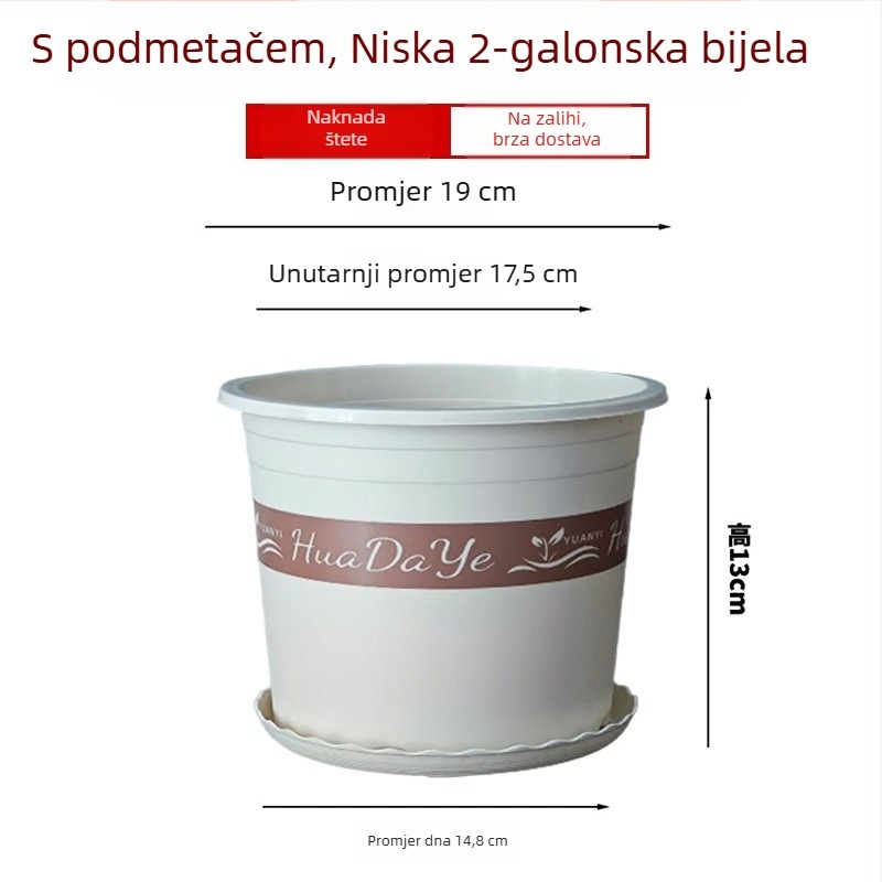 Bijeli lonac za cvijeće od smole, okruglog oblika, prozračan uz kontrolu korijena, pogodan za ruže i hortenzije, plastični, prilagodljiv