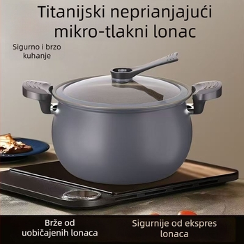 Domaći višenamjenski lonac pod pritiskom, s velikim kapacitetom, nelepivim premazom i prozirnim staklenim poklopcem