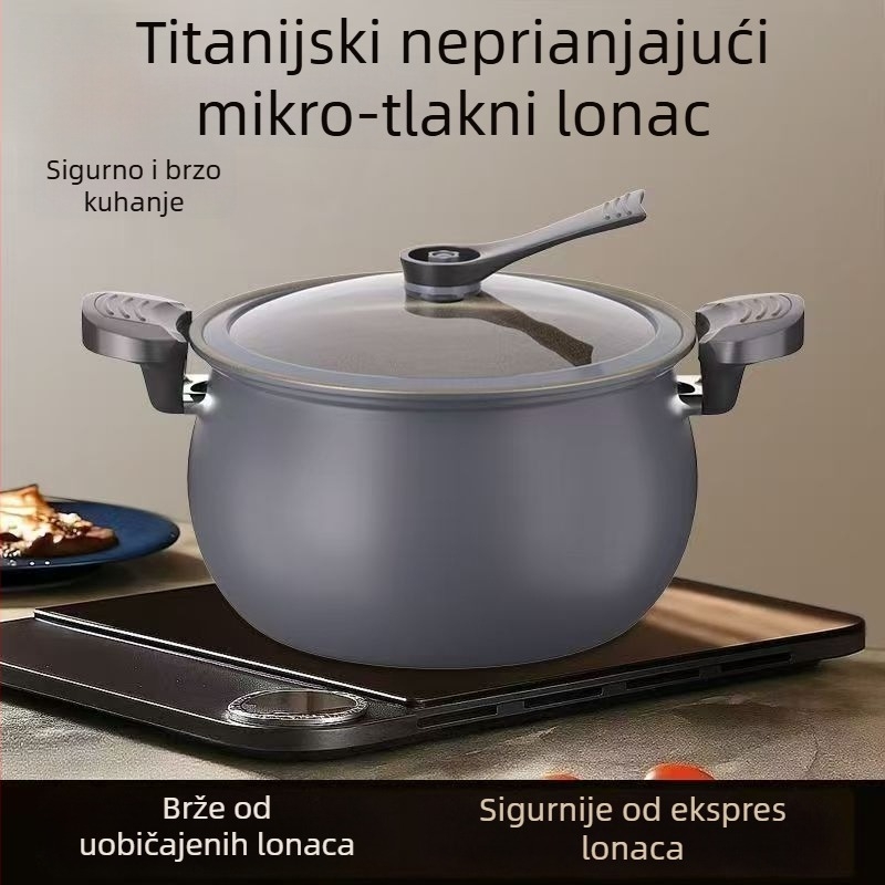 Domaći višenamjenski lonac pod pritiskom, s velikim kapacitetom, nelepivim premazom i prozirnim staklenim poklopcem