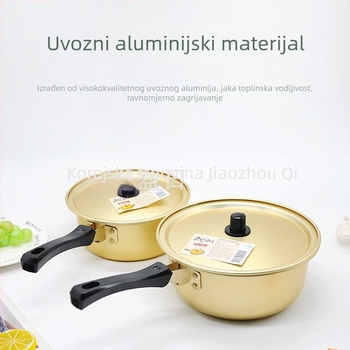 Koreanskog stila aluminijska zdjela za juhu s držalom, za rezance i hot pot, kapacitet 2,1–3 L