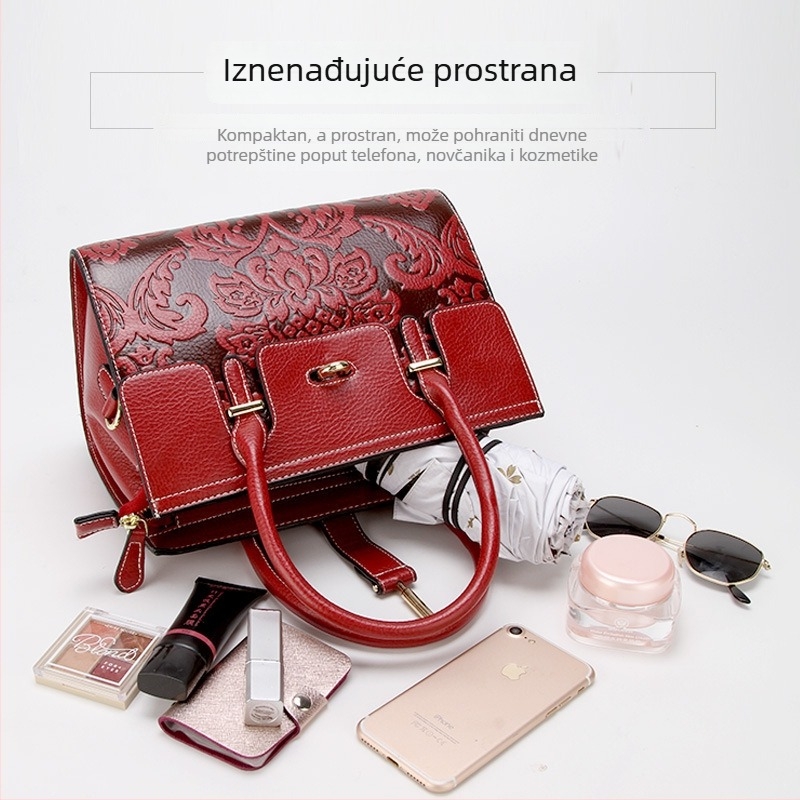 2026 novi model ženske torbice od prave kože – europsko-američki retro crossbody stil, Diana torba, kožna torba za ramena